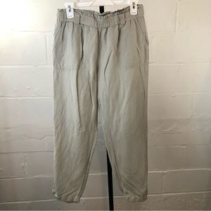 Cartonnier Linen Blend Paper Bag Ankle Pant Grey #j27